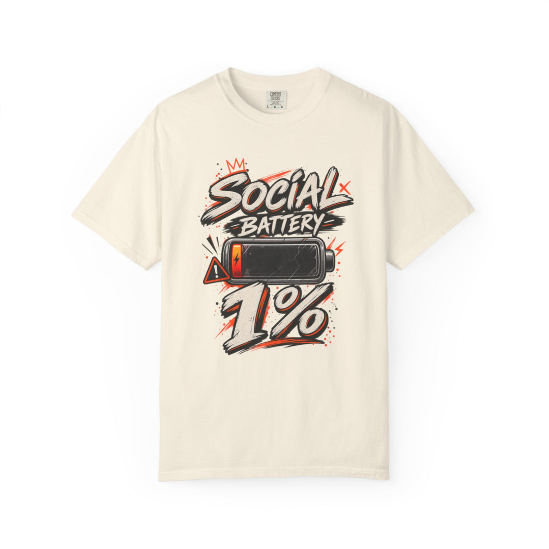 Social Battery 1% T-Shirt — Funny Introvert Graphic Tee