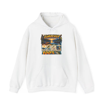 Weather Forecast 100% Hoodie — Vintage Surf Storm Graphic Sweatshirt