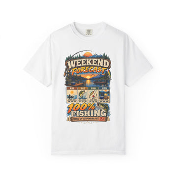 Fishing Weekend Forecast T-Shirt — 100% Fishing Graphic Tee