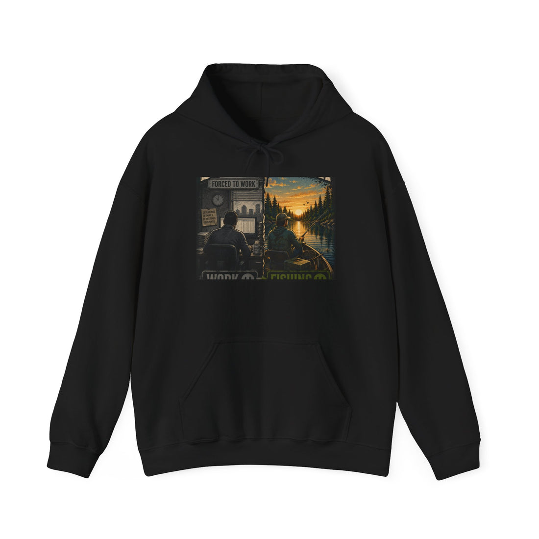 Scenic Train Ride Hoodie — Vintage Sunset Railroad Illustration