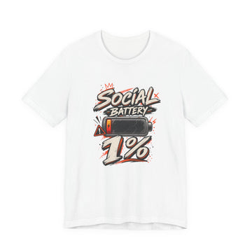 Social Battery 1% T-Shirt — Low Energy Introvert Graphic Tee