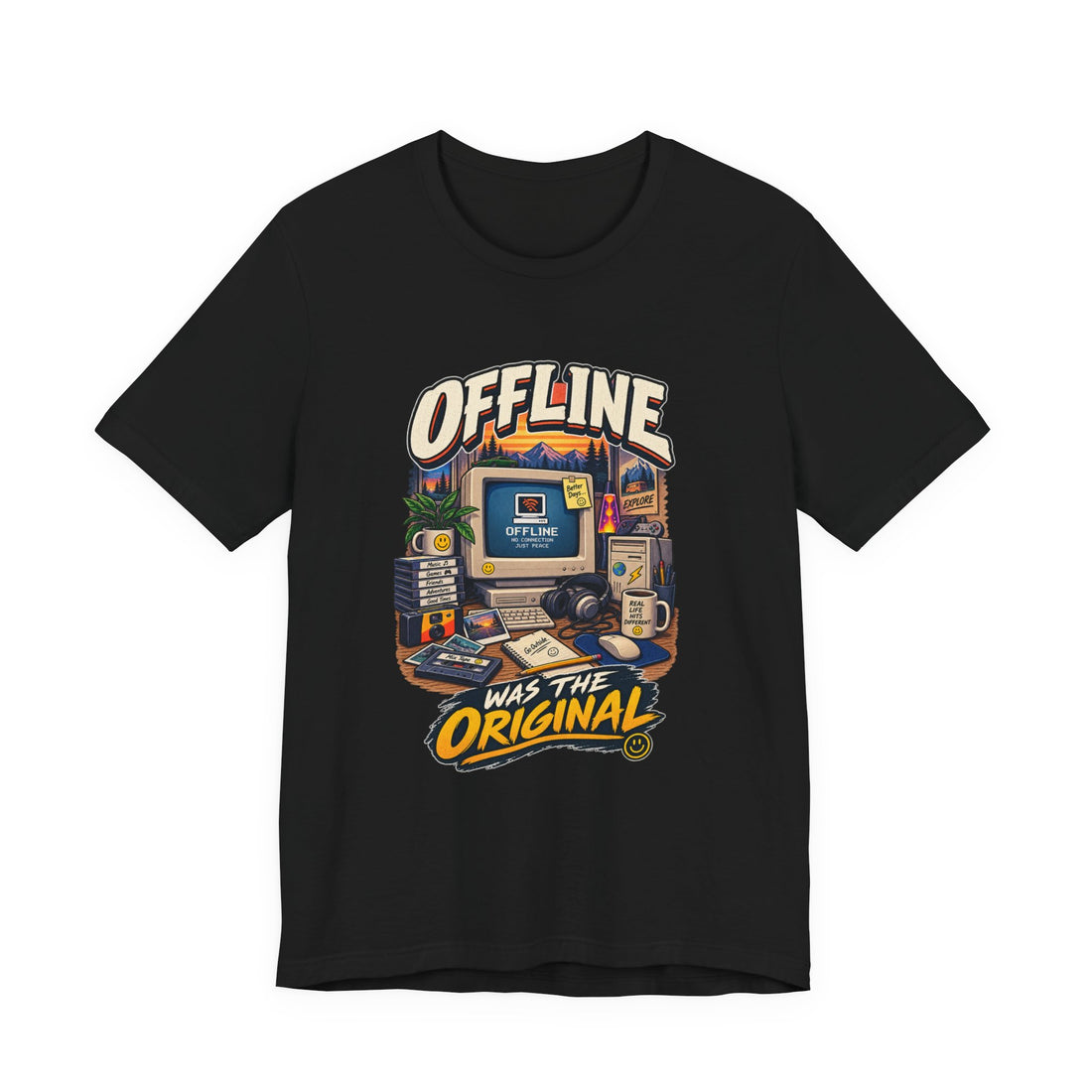 Retro "Offline Was The Original" Tee — Vintage Computer Graphic T-Shirt