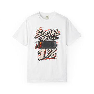 Social Battery 1% T-Shirt — Funny Introvert Graphic Tee