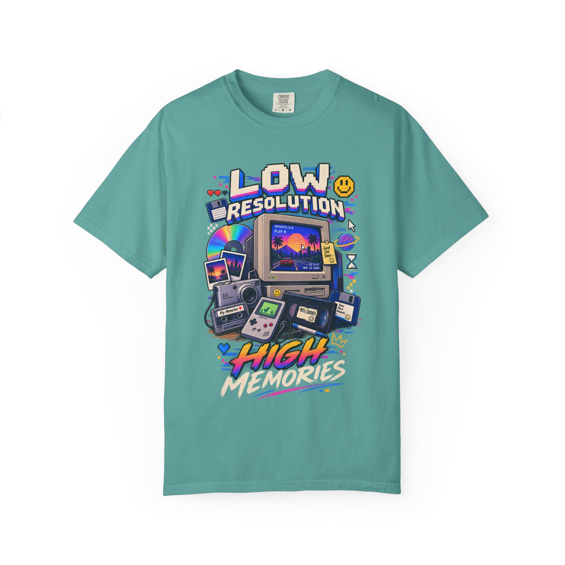 Retro Gaming T-Shirt — “Low Resolution, High Memories” Vintage Console Tee