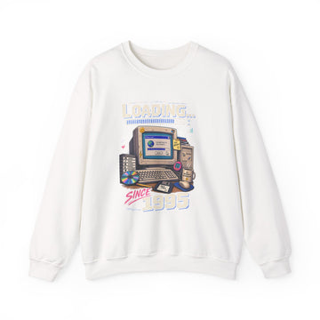 Crewneck Sweatshirt — Retro Computer 'Loading... Since 2005' Vintage Tech Graphic