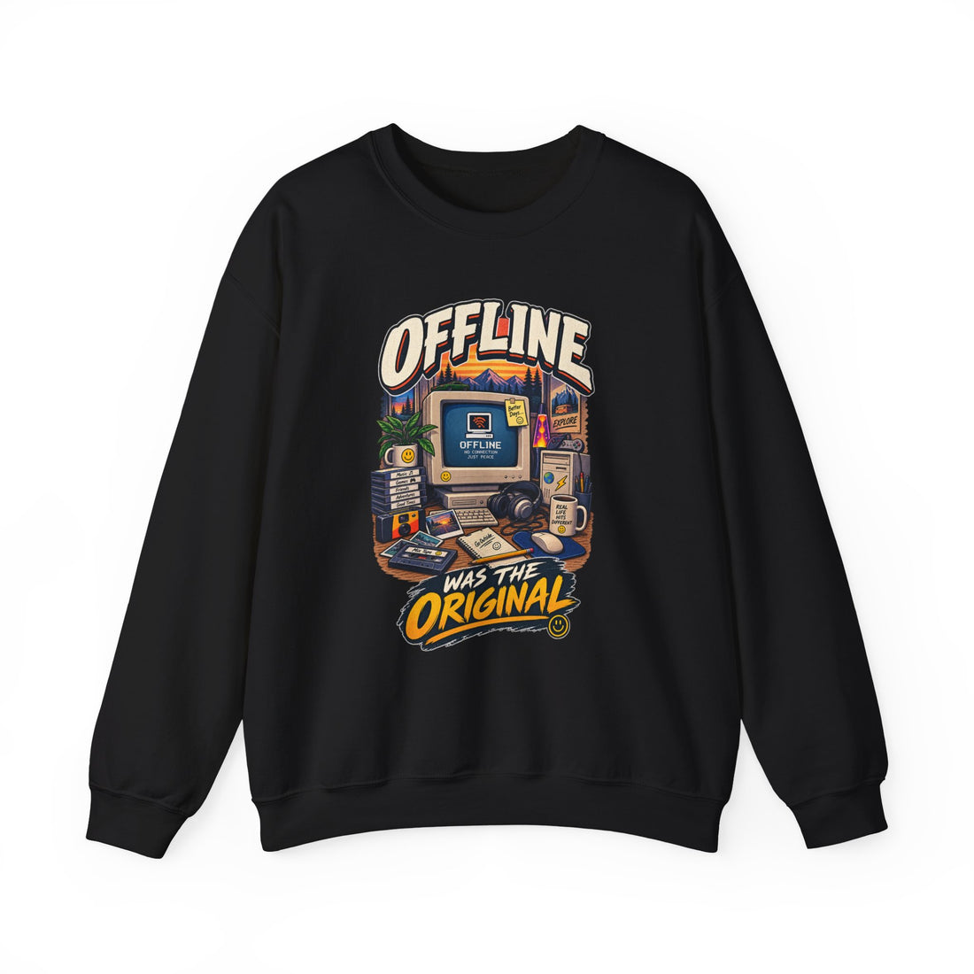 Offline Was The Original Crewneck Sweatshirt — Retro Computer Vintage Tech Tee