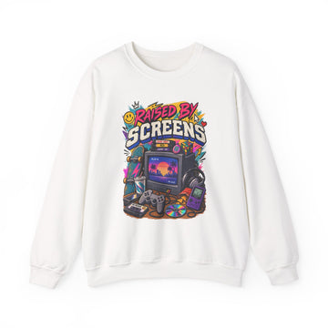 Raised by Screens Sweatshirt — Retro Gaming Crewneck