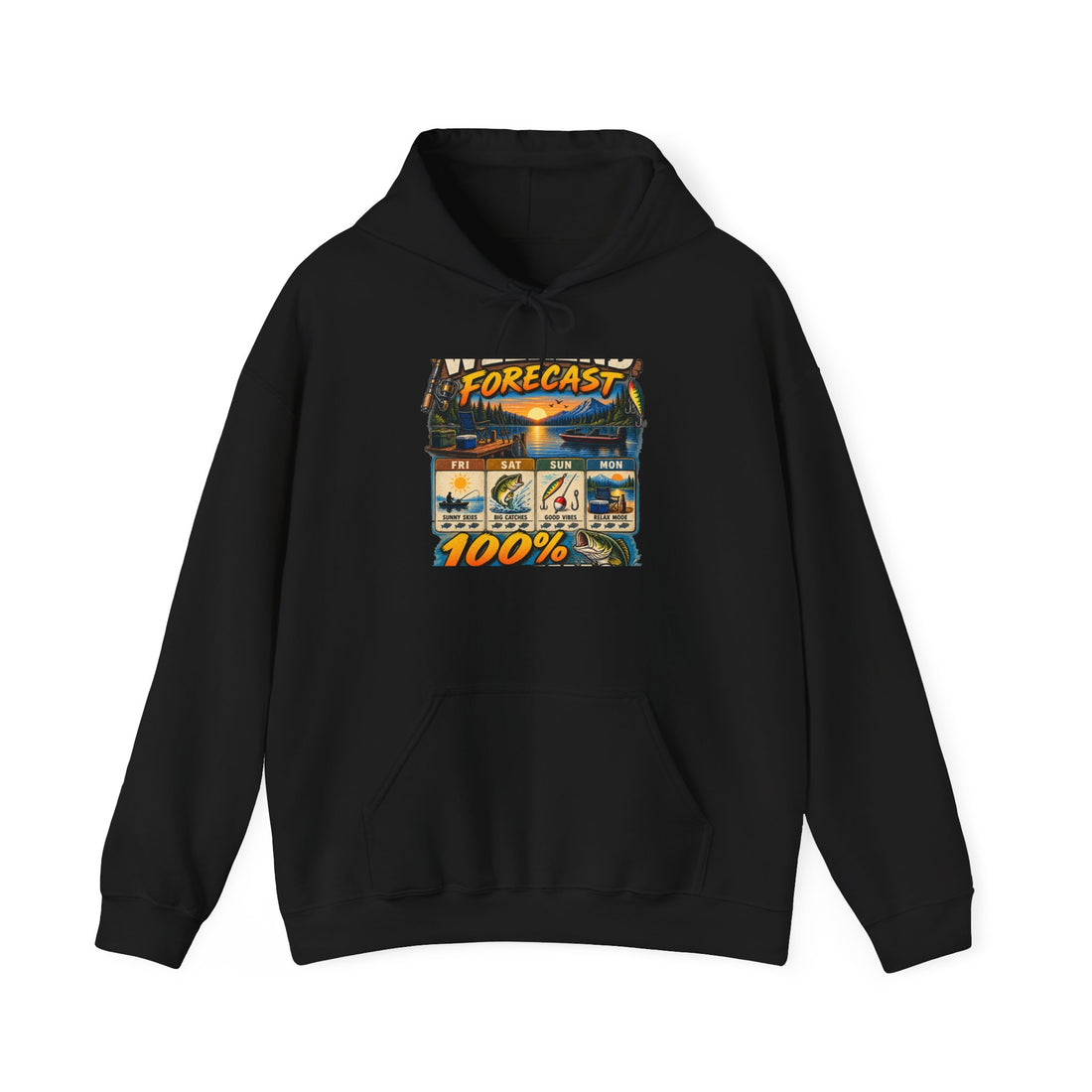 Weather Forecast 100% Hoodie — Vintage Surf Storm Graphic Sweatshirt