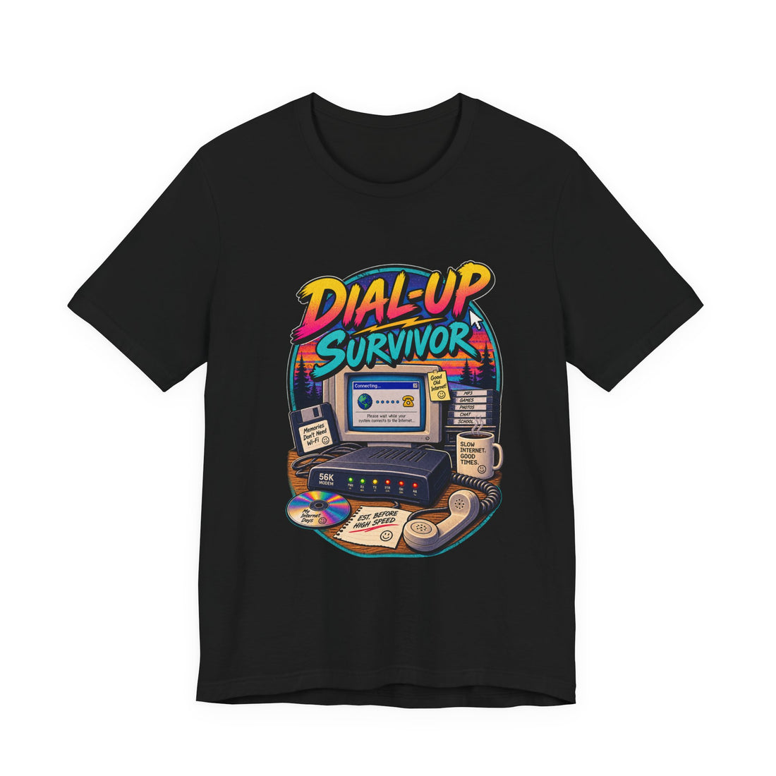 Dial-Up Survivor Retro Computer T-Shirt