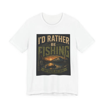 I'd Rather Be Fishing T-Shirt — Vintage Lake Sunset Fishing Graphic Tee