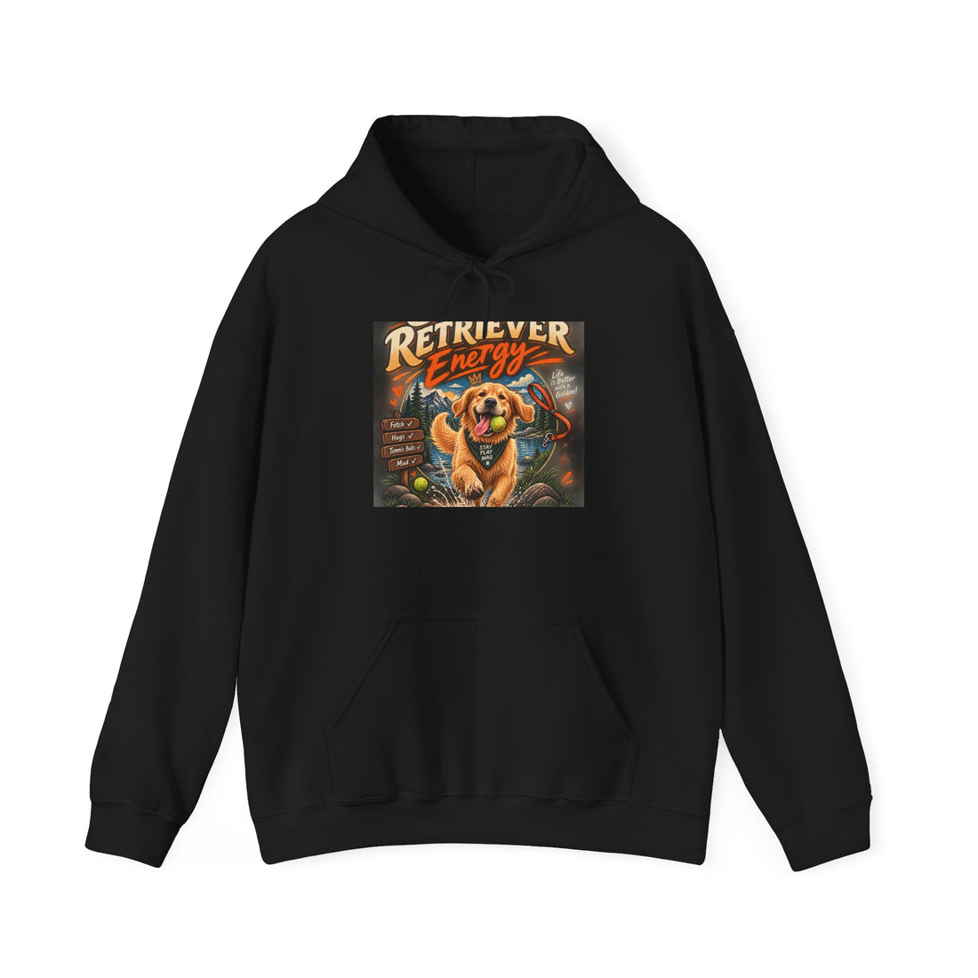 Retriever Energy Hoodie — Vintage Golden Retriever Graphic Sweatshirt