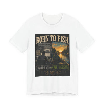 T-Shirt — "Born to Fish" Scenic Fishing Graphic Tee