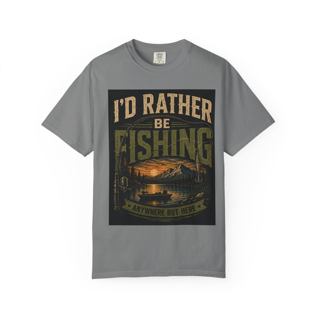 I'd Rather Be Fishing T-Shirt — Vintage Lake Camping Fishing Tee