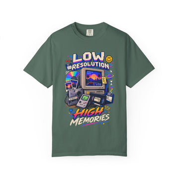 Retro Gaming T-Shirt — “Low Resolution, High Memories” Vintage Console Tee