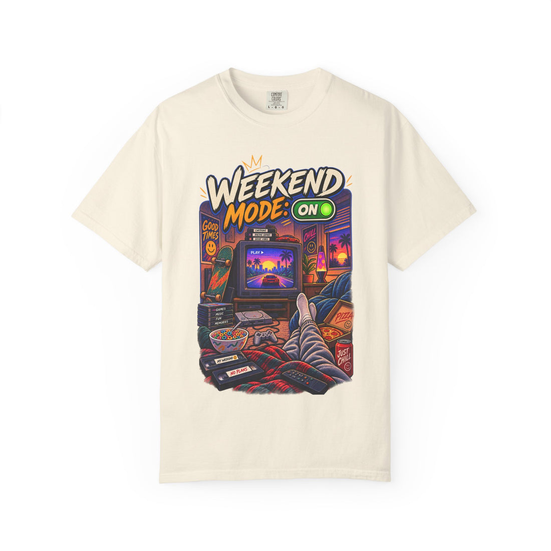 Weekend Mode On T-Shirt — Retro Gaming Chill Tee