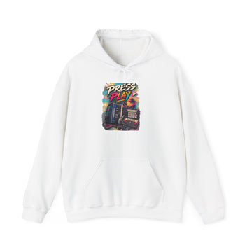 Retro Arcade 'PLAY' Hoodie — Vintage Game Console Graphic