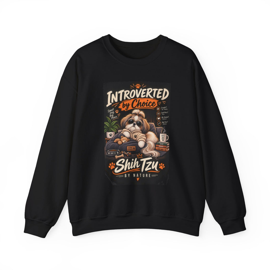 Introverted by Choice Shih Tzu Sweatshirt — Cozy Dog Lover Crewneck