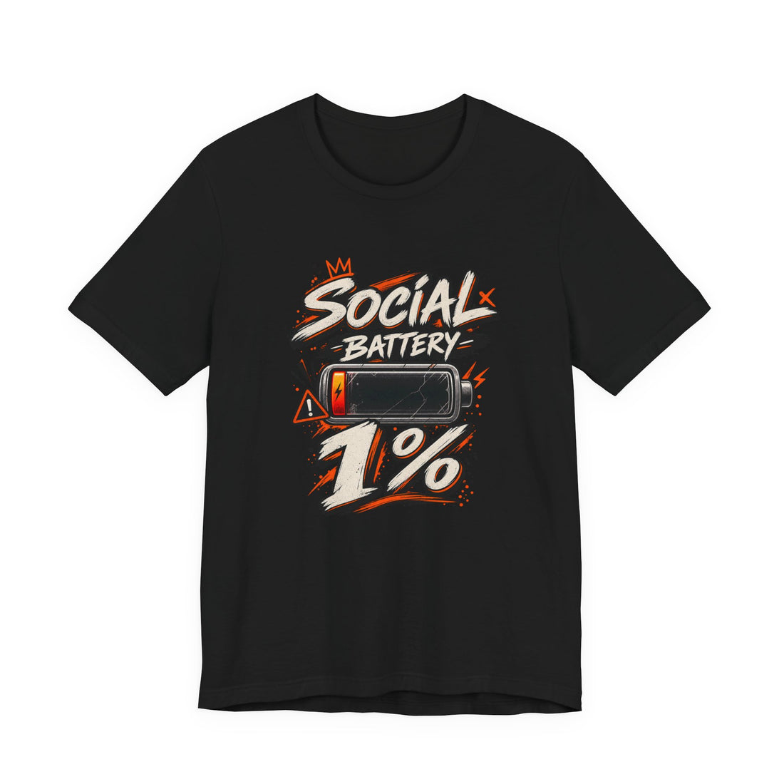 Social Battery 1% T-Shirt — Low Energy Introvert Graphic Tee