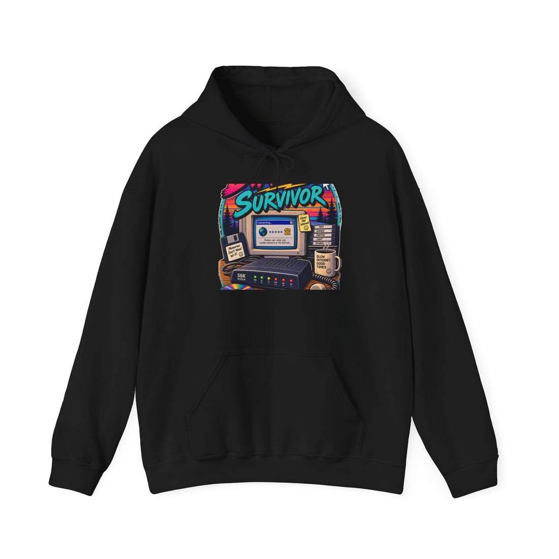 Survivor Retro Gaming Hoodie — Vintage Arcade Cassette Console Design